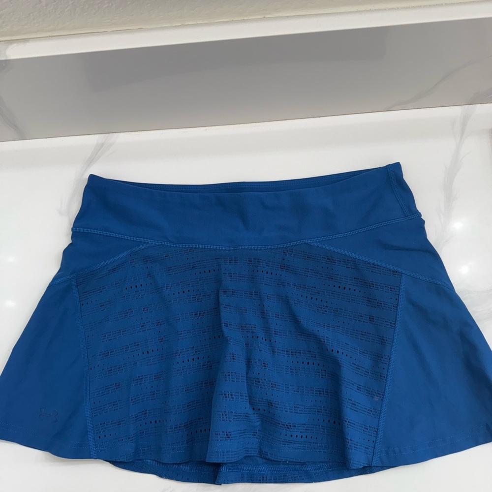 Under Armour Pretty Blue Tennis Skirt Skort L Large Athletic EUC